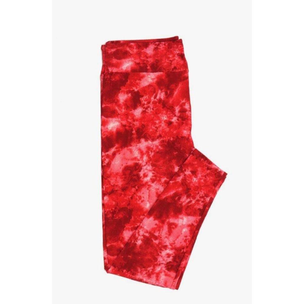 New Lularoe Legging TC2 Sz 20-26 Red, White Tie Dye Christmas, Valentine Hallow.